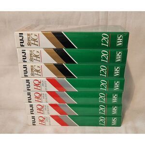 New‎ Pack of 7 Fuji HQ 120 VHS Tapes Sealed
